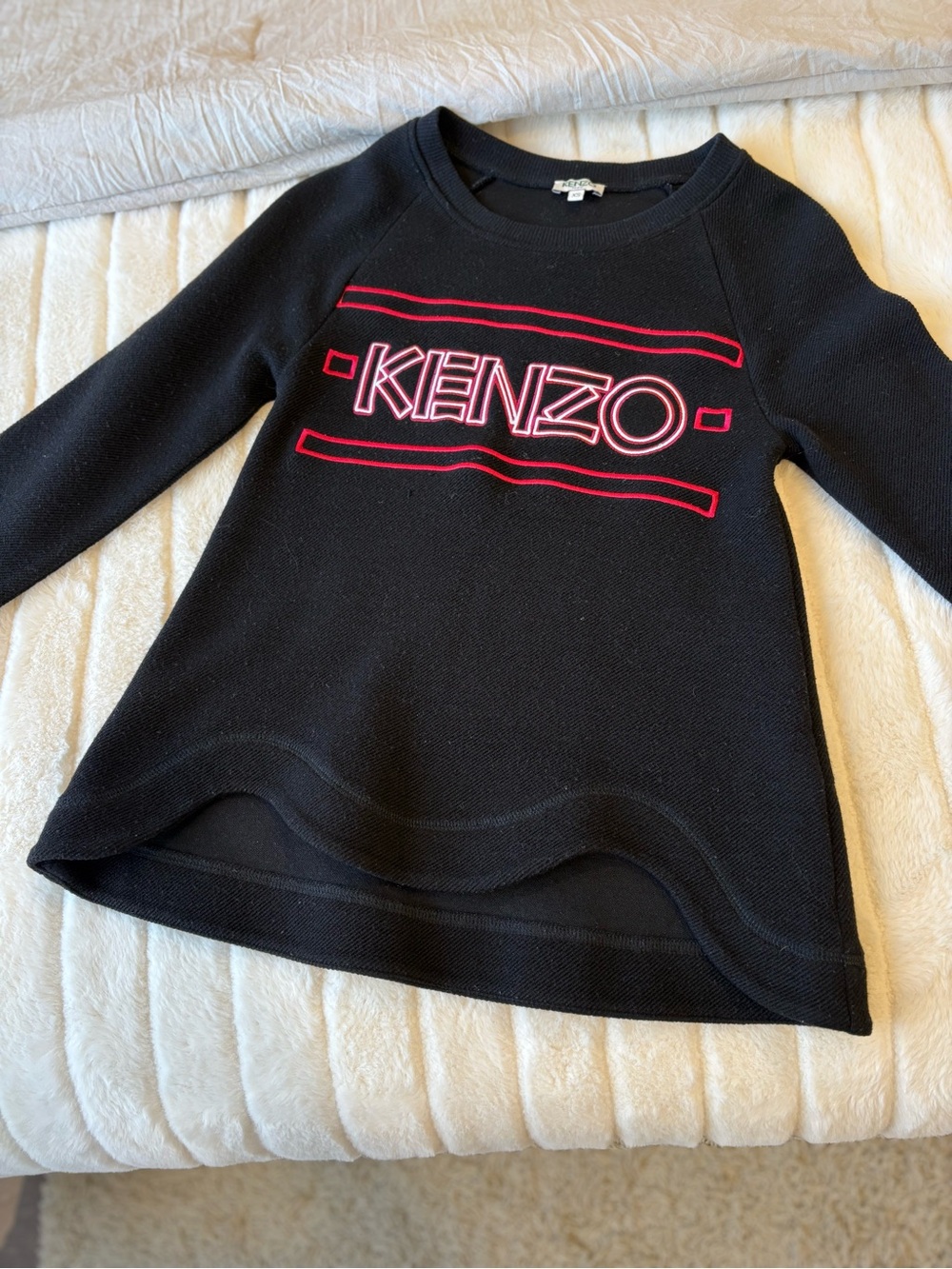 Kenzo Black Sweater with Logo Stripe